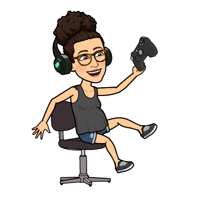 avatar de uma moca gravida, com controle de viídeo game